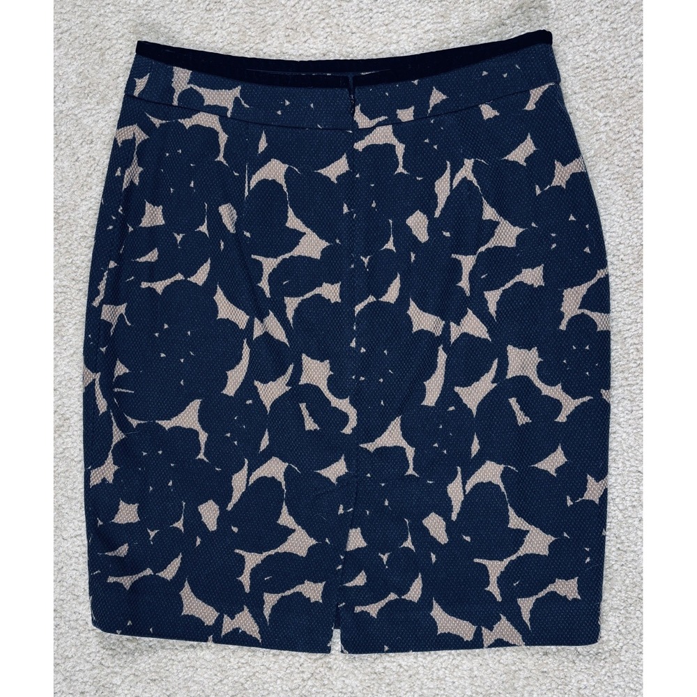 Boden Women's Cotton Pencil Skirt, Fully Lined Black/Tan Floral Print, Size 10